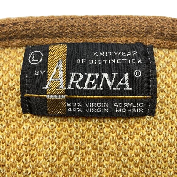 VINTAGE Arena 1960's Mohair Plaid Eclectic Grandpa V Neck Sweater - Picture 7 of 7